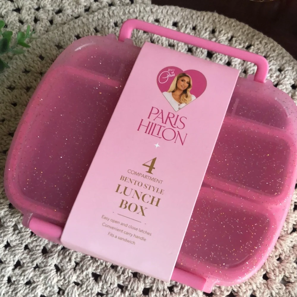 Paris Hilton Pink Glitter Bento Style Lunch Box